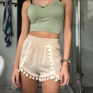 High waisted cloth shorts
